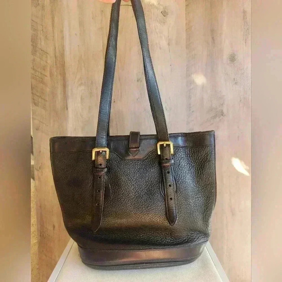 Dooney & Bourke Small Black Bucket Bag from the Metro Collection Vintage Gold - Picture 9 of 14